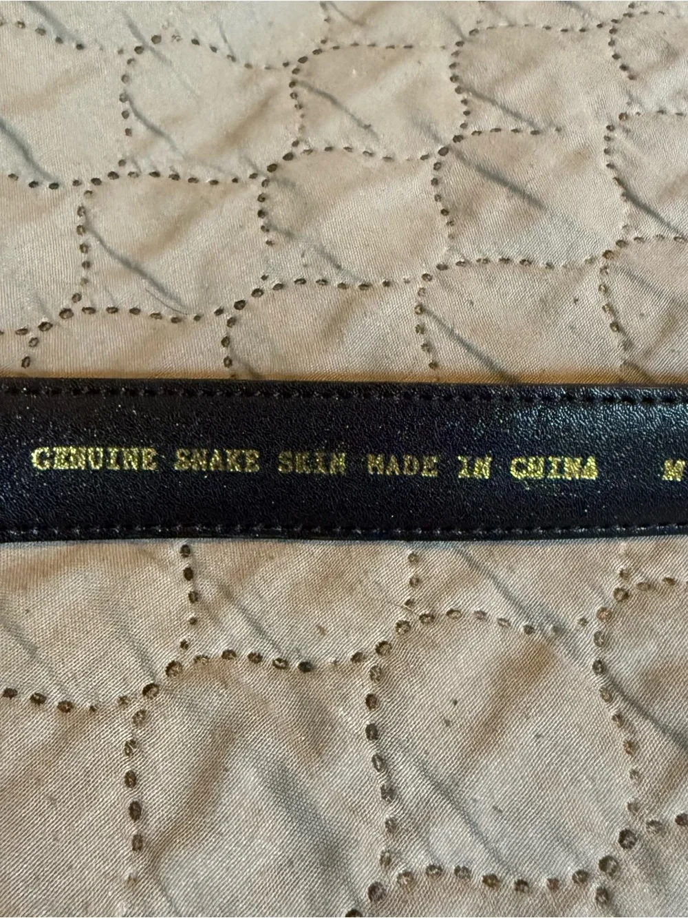 Vintage Women’s Genuine Snakeskin Black Belt With Gold Tone Hardware‎ Med 37”